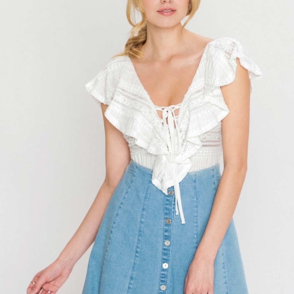 Lace Ruffle Bodysuit